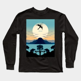 Disappearing Dove: The Urgency of Peace on a Dark Background Long Sleeve T-Shirt